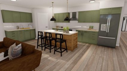 skor merritt model home - Kitchen living room
